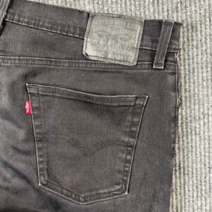 Levi's 512 Slim Taper Jeans Mens 38x30.5 Black Stretch Denim Modern Casual